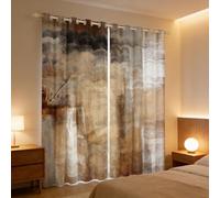 Erosebridal Brown Abstract Curtains Gray Ombre Blackout Curtains, Grey Grunge Gradient Curtains & Drapes Tie Dye Black Watercolor Bedroom Curtains, Geometry Oil Painting Window Treatments Decoratives