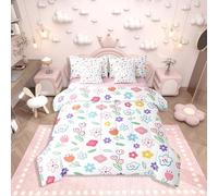 Erosebridal Cute Flower Bed in a Bag for Kids Girls Teens,Colorful Daisy 7 Piece Bedding Set Twin Size,Botanical Floral Leaves Comforter Set with Sheets,Wildflower Bed Set