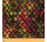 Erosebridal Fish Scales Fabric by The Yard,Gradient Yellow Purple Fish Scales Upholstery Fabric,Ocean Marine Life Squama Decorative Fabric,Ocean Nautical Coastal Creature Indoor Outdoor Fabric,1 Yard