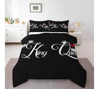 Erosebridal King and Queen Comforter Set Her King and His Queen Crown Bed Set,Romantic Valentine's Day Bedding Sets Full 50th Wedding, Couple Gifts for Him and Her