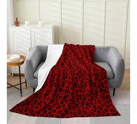Erosebridal Leopard Fuzzy Plush Throw Cheetah Print Fleece Blanket Wildlife Black Red Flannel Blanket for Kids Adults,African Safari Animal Skin Decor for Bed Couch Baby 30"x40"