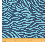 Erosebridal Navy Zebra Print Fabric By the Yard Light Turquoise Animal Print Upholstery Fabric Kids Teens Adults Fashion Geometric Stripes Decorative Fabrics Minimalism Lines Art DIY Art,1 Yard