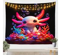 Erosebridal Pink Cartoon Axolotl Tapestry Wall Hanging For Kids Teen Girls,Cute Axolotl Wildlife Tapestry Ocean Coral Reef Tapestries Xlarge 70X92,Kawaii Salamander Animal Wall Tapestry