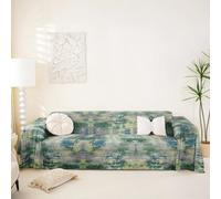 Erosebridal Watercolor Navy Teal Couch Cover Modern Abstract Sofa Cover for Couches and Sofas Ombre Gradient Couch Protector Contemporary Aesthetic Sofa Slipcover (Navy Teal 71" x 91")