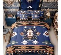 Erosebridal Western 7 Piece Comforter Set Full Bed in a Bag | Bohemian Decor Geometric Bedding Sets Boho Aztec Comforter and Sheet Set, Ethnic Tribal Arrow Bed Sets,Blue