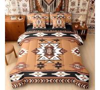 Erosebridal Western Full Size Bed Sheets and Comforter Set | Boho Decor Geometric 7 Piece Bedding Set Bohemian Aztec Bed in a Bag, Ethnic Tribal Arrow Room Decor,Brown