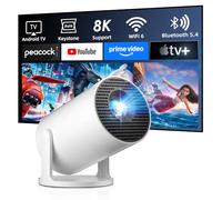 Eroshoo HY300Pro+ 2026 Smart Projector Built-in Android 14 Apps,12000 Lumen | Short Throw,1080P 4K & 8K Support,WiFi 6 Bluetooth 5.4,Auto Keystone,Mini Portable Projector for Bedroom/Outdoor/Home Theater