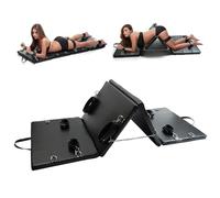 ErosMaster Sex Bondage Restraints BDSM Sex Furniture PU Leather Fetish Restraints System Portable Foldable Sex Bed Sex Toy for Men Couples Adults Bondage Gear with Handcuffs Ankle Cuffs