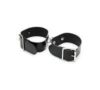 Erotic Fashion ra7634 Cuffs, Black Leather, Adjustable, Pack of 1