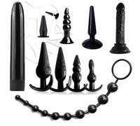 Erotic Set 10 Black Hip Stretching Sticks for Male and Women, Simple and Lightweight Silicone Sticks Can Enhance The Use Effect - Q