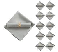 Erpmlyo 10Pcs 48X48cm Polyester Cloth Napkins for Restaurant Wedding Banquet Dinner, Silver Gray