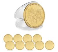 Erpmlyo 10PCS Engraving Blanks Brass Coin Blanks Metal Engraving Blank Coins 40mm with Acrylic Protection Box