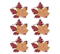 Erpmlyo 6PCS Maple Leaf Fall Napkin Rings Maple Leaf Napkin Ring Autumn Themed Maple Leaf Napkin Holder for Home Table Decor