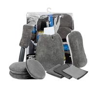 Erpmlyo Car Cleaning Tool Kit Complete Set for Interior Exterior Detailing | detailing kit equips interior and exterior with microfiber towels, wash mitt, sponge and wax applicator