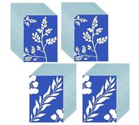 Erpmlyo Cyanotype Paper for Sun Print Art Kit A5 Size 60 Sheets Pack Set | 60 sheets of A5 cyanotype paper with a simple 5-15 minute sun exposure, rinse to reveal crisp blue .
