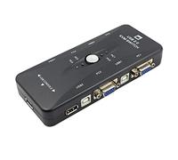 Erpmlyo KVM Switch 4-Port USB 2.0 No External Power Needed VGA SVGA Plus | Compact design and 4-port manual switching with LED status indicators and beep on port change. Great for hot desk setups.