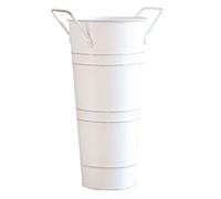 Erpmlyo Umbrella Stand Rack in Metal Round Design, White Vase Decor | metal construction supports multiple items, and the open design prevents bending, maintaining reliability over time.