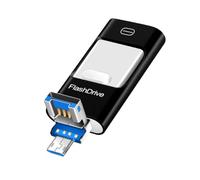 Erpmlyo USB Flash Drive 64G 4-in-1 Interfaces for Phone/Pad/Android Ultra | Password protection and fingerprint security guard encrypted files on the 4-in-1 USB Flash Drive, safeguarding your data.