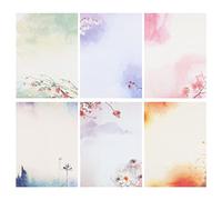 Erpmlyo Writing Stationery Paper for Letters - Retro Style Patterns Bright | Random color patterns across six styles spark creativity; perfect for letters, poetry, or personal graffiti art