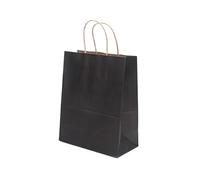 ERQIAO 10/20pcs Brown Kraft Paper Bags With Handles Bulk Small Paper Gift Bags For Small Business Shopping Bags Xmas Party Favor(Black,21x11x27CM-20PCS)