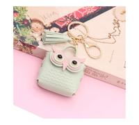 ERQIAO 2PCS Cute Owl MINI Bag Women PU Leather Coin Purses Fashion Jewelery Handbag Girls Coin Card Holder for Kids Purses Keychain(Green)