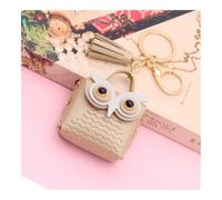 ERQIAO 2PCS Cute Owl MINI Bag Women PU Leather Coin Purses Fashion Jewelery Handbag Girls Coin Card Holder for Kids Purses Keychain(Gold)
