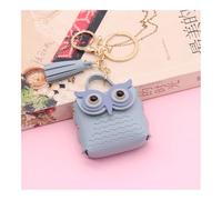 ERQIAO 2PCS Cute Owl MINI Bag Women PU Leather Coin Purses Fashion Jewelery Handbag Girls Coin Card Holder for Kids Purses Keychain(Blue)