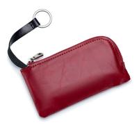 ERQIAO Genuine Leather Coin Purse for Men Women Mini Zipper Wallet Small Money Pocket Bag Female Money Wallets Men Card Holder(Red)