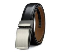 ERQIAO Mens Belt Genuine Leather Luxury Belt Metal Automatic Alloy Buckle Fashion Ratchet Belts For Men Cowhide Belt(105CM,G)