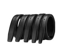ERQIAO No Buckle Genuine Leather Belt Strap For Automatic Buckle Pin Buckle 2.4cm 2.8cm 3.0cm 3.2cm 3.5cm 3.8cm Width Men Belt Black(110cm,2.8cm with holes)