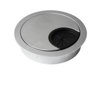 ERQIAO Zinc Alloy Desk Wire Hole Cover Base Computer Grommet Table Cable Outlet Port Surface Line Box Furniture Hardware(Pearl chrome,35mm)