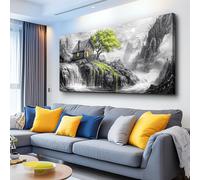 ERQINHUA Black And White Wall Painting Canvas Wall Art For Living Room Wall Decor For Bedroom Office Decoration Green Tree Landscape Pictures Artwork Modern Inspiration Posters Family Home Decor
