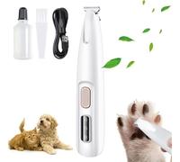 ERQIONGLYW Waterproof Rechargeable Pet Shaver with LED Light, Claw Trimmer, Dog Grooming Scissors, Hair Clippers for Dogs, Cats, Pets, White