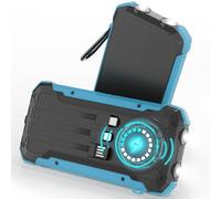 ERRBBIC Solar Charger Power Bank 20000mAh, Portable Wireless Charger, 15W Fast Charging External Battery Pack with Dual Flashlight and USB C Outputs. Outdoor Mobile Power Compatible with Cell Phones