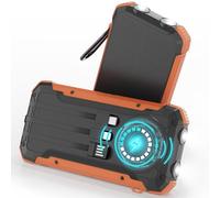 ERRBBIC Solar Charger Power Bank 20000mAh, Portable Wireless Charger, 15W Fast Charging External Battery Pack with Dual Flashlight and USB C Outputs. Outdoor Mobile Power Compatible with Cell Phones