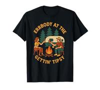 Errbody at The Camper Gettin' Tipsy Camping Camper Couple T-Shirt