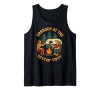 Errbody at The Camper Gettin' Tipsy Camping Camper Couple Tank Top