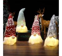 errcom 4 PCS Christmas Decoration gnome Light Up Gnome, Handmade Swedish Santa Gnomes with Glitter Hat Craft, Gonk Elf Christmas for Indoor Decoration Holiday Decor