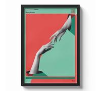 erreinge Personalised Song Painting with QR Code, Surrealist Poster Hands Touching Between Two Worlds, Personalized Print with Artist, Title and Year, A4 A3 A2 or 30 x 40 cm