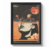 erreinge Personalised Song Painting with QR Code, Surrealist Poster Inner Universe Between Planets and Constellations, Personalized Print with Artist, Title and Year, A4 A3 A2 or 30 x 40 cm