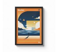 erreinge Poster con te PARTIRò Italian Music - Modern Art Print with QR Code for Listening to the Song - Photo Paper 250g - Available in A4, A3, A2 Sizes