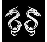Erreinge prespaced Sticker White 15cm - X2 Dragon Tribal - Sticker Decal Mural Vinyl Decal Laptop Car Motorcycle Helmet Camper