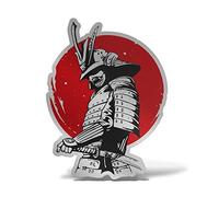 Erreinge® Silver Sticker 10 cm Samurai Skull Japan Sticker Printed for Car Motorcycle Wall Bumper Laptop Luggage Bicycles