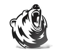 Erreinge Sticker Black Bear Yelling Schriftzug PVC for Decal Wall Mural Auto Moto Helmet Camper Laptop - 10 Cm