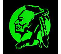 Erreinge Sticker prespaced Fluo Green 12Cm - Indian Native American SX - Vinyl Decal Sticker Decal Mural Laptop Car Motorcycle Helmet Camper