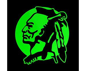 Erreinge Sticker prespaced Fluo Green 12Cm - Indian Native American SX - Vinyl Decal Sticker Decal Mural Laptop Car Motorcycle Helmet Camper