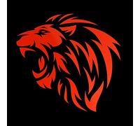 Erreinge Sticker prespaced Fluo Red 12Cm - Lion Tribal SX - Vinyl Decal Sticker Decal Mural Laptop Car Motorcycle Helmet Camper