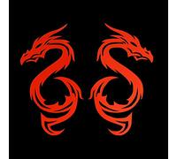 Erreinge Sticker prespaced Fluo Red 12Cm - X2 Dragon Tribal - Sticker Decal Mural Vinyl Decal Laptop Car Motorcycle Helmet Camper