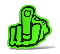 ERREINGE STICKER SHAPED GREEN FLUO 10 cm - Medium Finger - Sticker Decal Decal Vinyl Wall Mural Laptop Car Motorcycle Helmet Camper