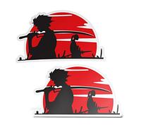 erreinge Sticker X2 Japan Samurai Anime Manga Shaped Adhesive Pvc For decal Wall Mural Auto Moto Helmet Camper Laptop - 10 Cm